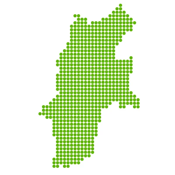 Nagano Karte Kreis Tupfen Symbol — Stockvektor