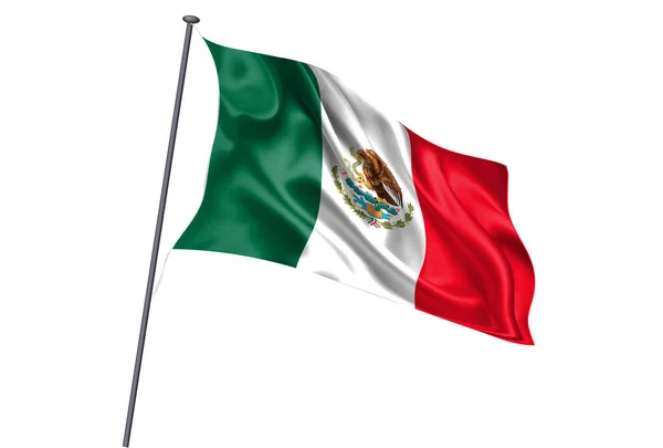 Mexico Nationale Vlaggenmast Pictogram — Stockvector