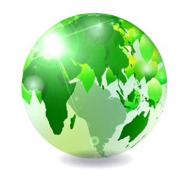 Dünya haritası taze yeşil simge