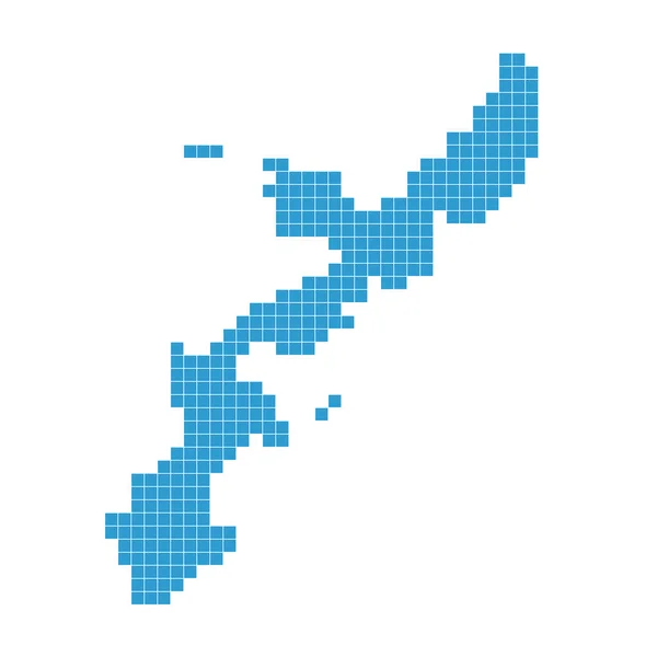 Okinawa Mapa Punto Icono Azul — Vector de stock