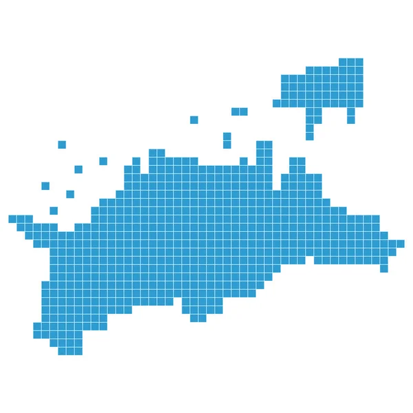 Kagawa Mapa Kropka Niebieska Ikona — Wektor stockowy