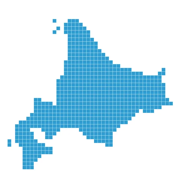 Hokkaido Mapa Kropka Niebieska Ikona — Wektor stockowy