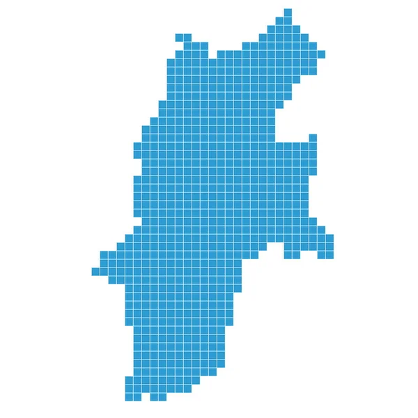 Nagano Mappa Punto Icona Blu — Vettoriale Stock