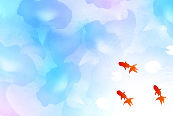 Morning Glory Goldfish Hot Summer Background — Stock Vector