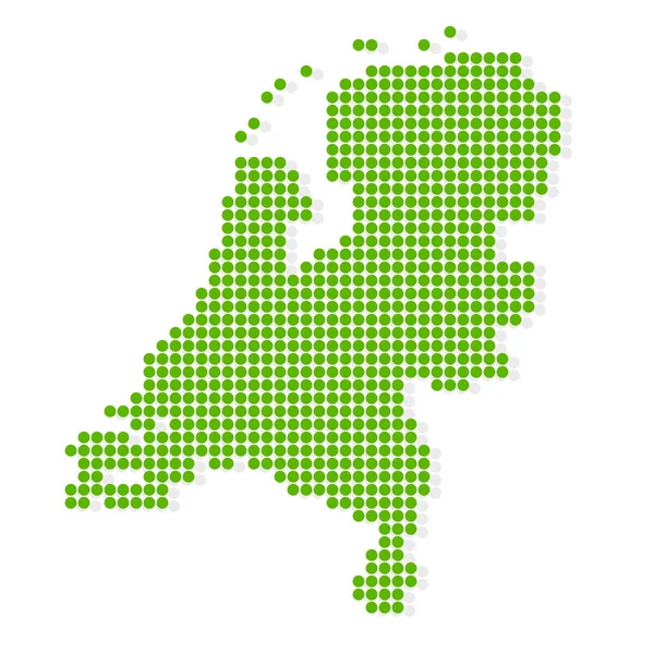 Holanda Mapa Ícone Ponto Verde — Vetor de Stock