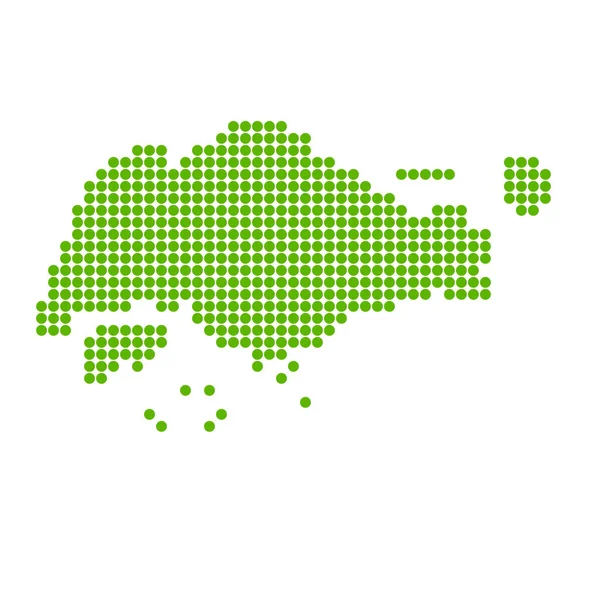 Singapour Carte Icône Point Vert — Image vectorielle