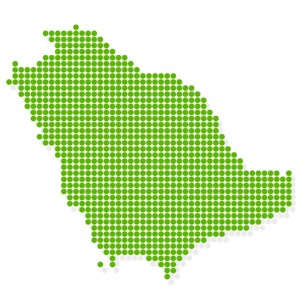 Saoedi Arabië Kaart Groene Stip Pictogram — Stockvector