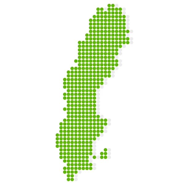Suécia Mapa Ícone Ponto Verde — Vetor de Stock