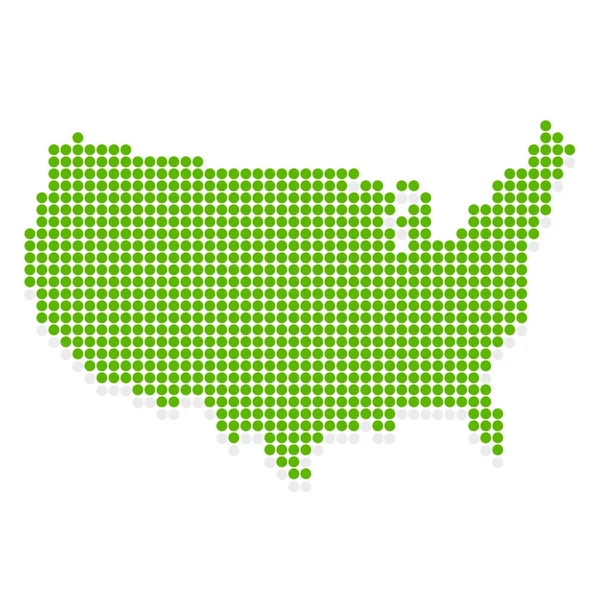 America Map Green Dot Icon — Stock Vector