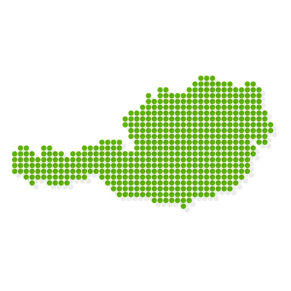 Österrike Karta Grön Prick Ikon — Stock vektor