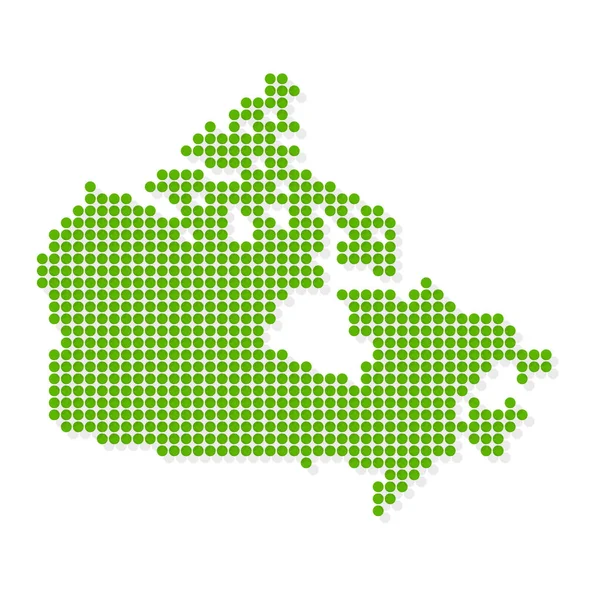 Canada Map Green Dot Icon — Stock Vector