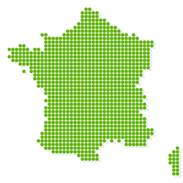 France Carte Icône Point Vert — Image vectorielle