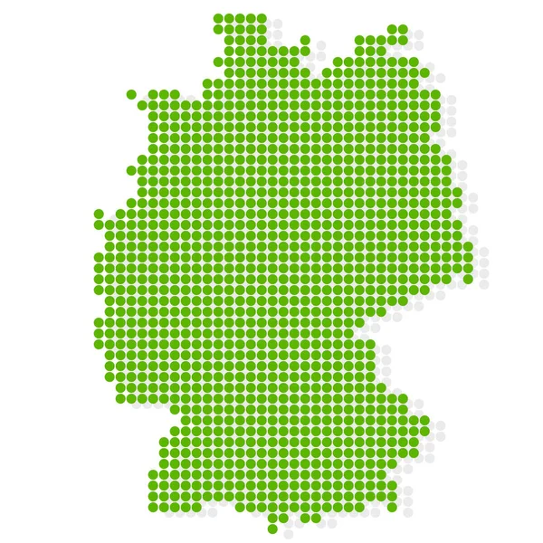 Almanya Haritası Yeşil Nokta Simgesi — Stok Vektör
