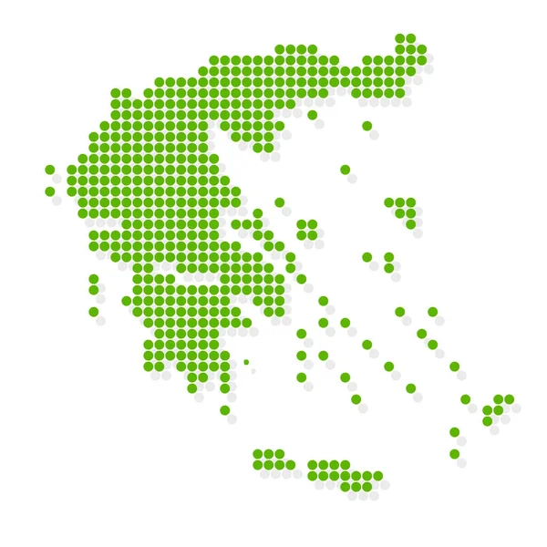 Greece Map Green Dot Icon — Stock Vector