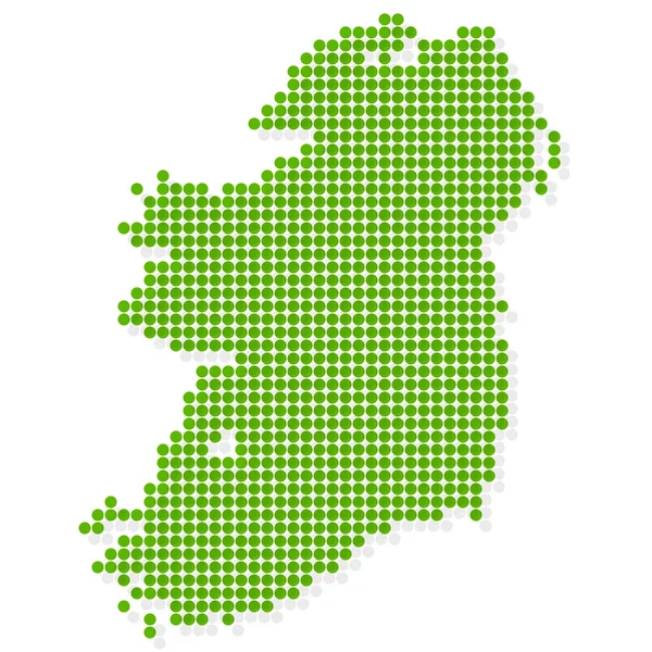 Irlanda Mapa Punto Verde Icono — Vector de stock