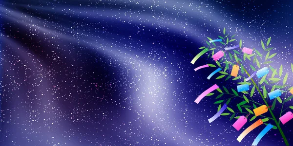 Tanabata Milky Way Φόντο Διακόσμηση — Διανυσματικό Αρχείο