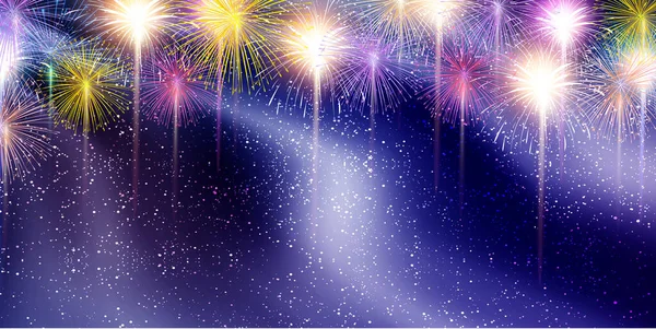 Fireworks Tanabata Milky Way Background — Stock Vector