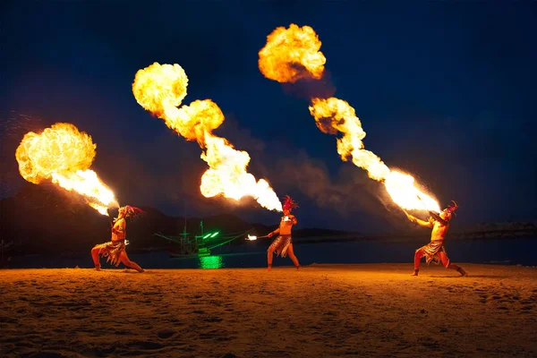 Kho Samui, Thailand  March 3, 2017 : FIRE BREATHERS ON SHOW Stock Picture