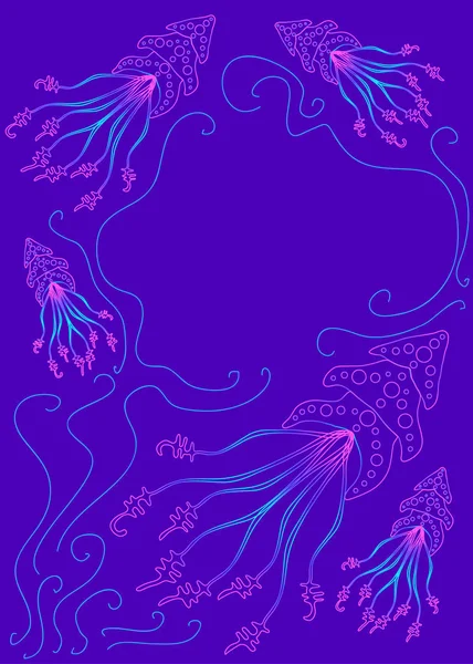 Fantásticas criaturas oceánicas — Vector de stock