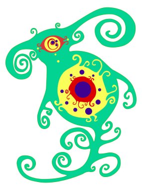 Vektör çizimi bir güzel sanat fantezi hayvan