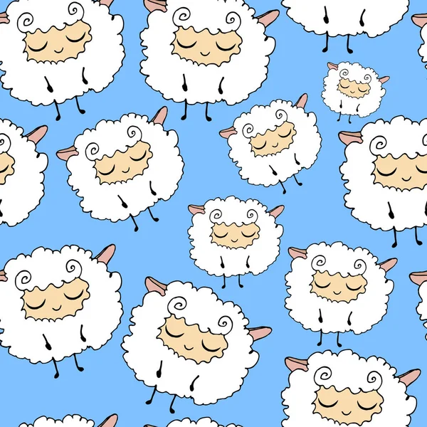 Doce, peludo, engraçado, ovelhas de sonho . — Vetor de Stock