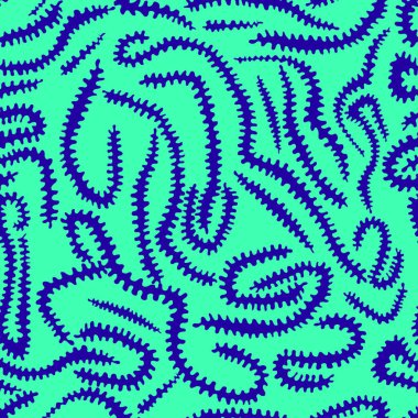 Soyut dekoratif el seamless modeli, dalgalı çizgiler bl çizimi