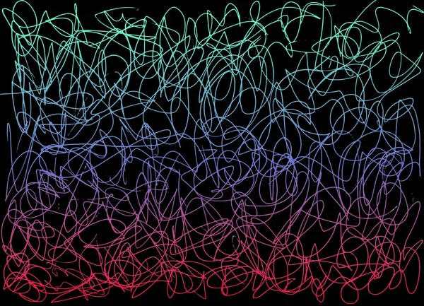 Fundo do doodle abstrato brilhante, contorno de gradiente rosa azul em — Vetor de Stock
