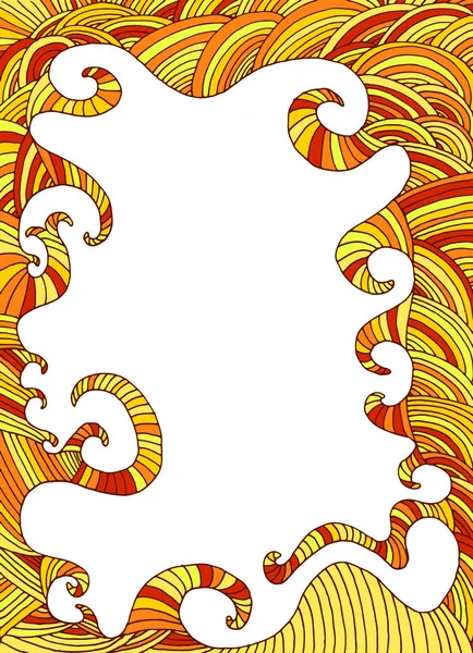 Metin, yer ile parlak etnik çerçeve stili doodle, ha vektör — Stok Vektör