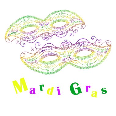 Mardi Gras dekoratif kutlama iki maskeleri.