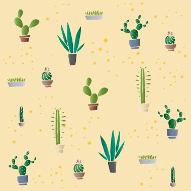 Kaktüs ile sorunsuz vektör desen