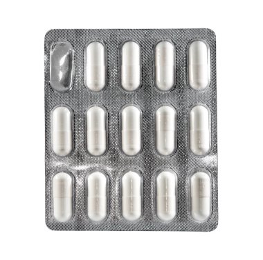 Beyaz kapsül blister ambalaj