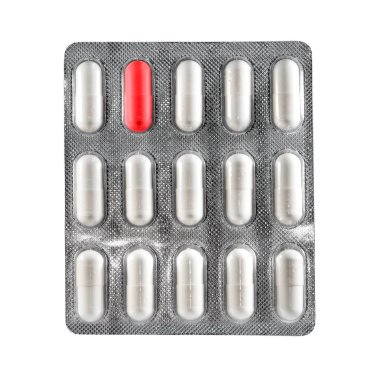 Beyaz kapsül blister ambalaj