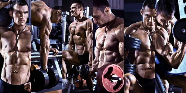 Bodybuilder in gym — Stock Photo, Image