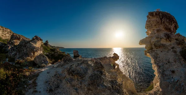 Краса природа вечірній або ранковий морський пейзаж — стокове фото