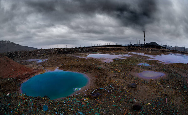 ландшафт с загрязнением окружающей среды
