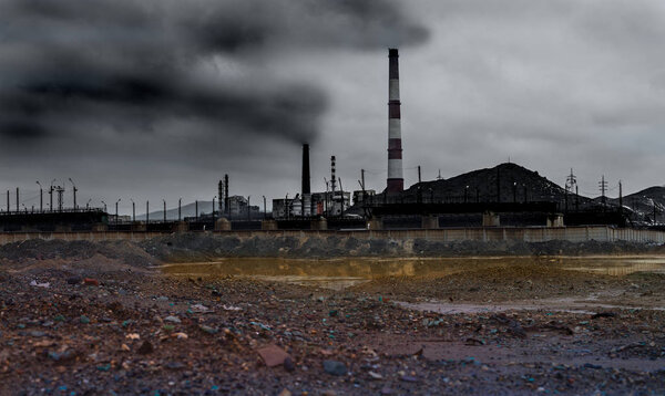 ландшафт с загрязнением окружающей среды
