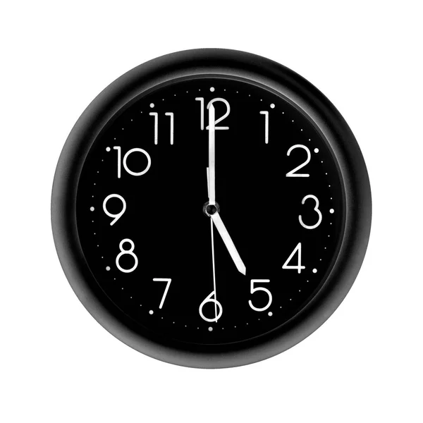 Round black clock — Stock Photo, Image