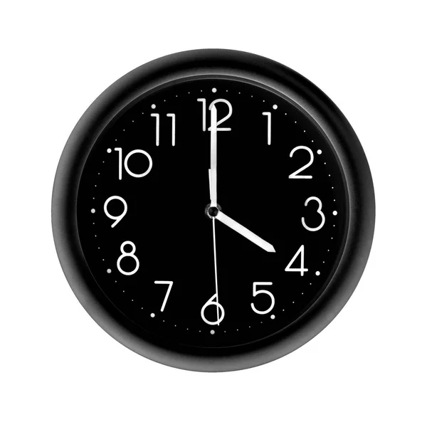 Round black clock — Stock Photo, Image