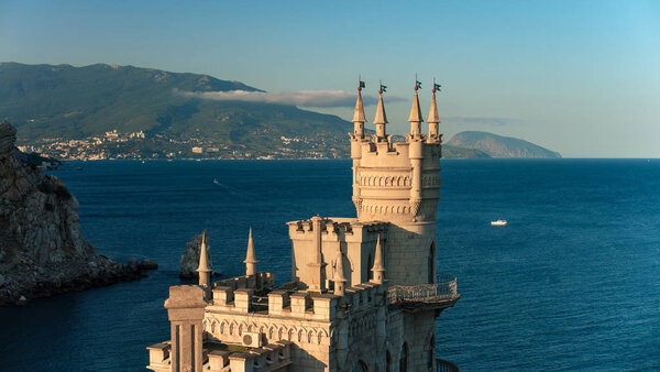 "swallow's nest" castle on peninsula Crimea, horizontal photo