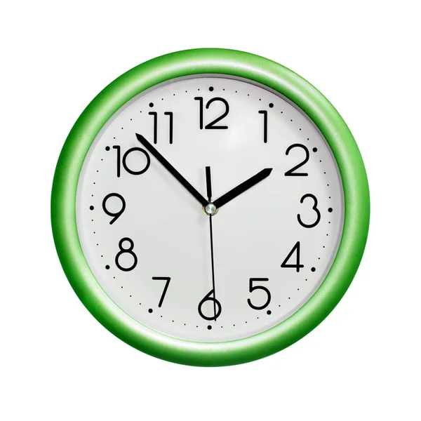 Photo Circle Green Wall Clock White Background Isolated — Stock Photo, Image