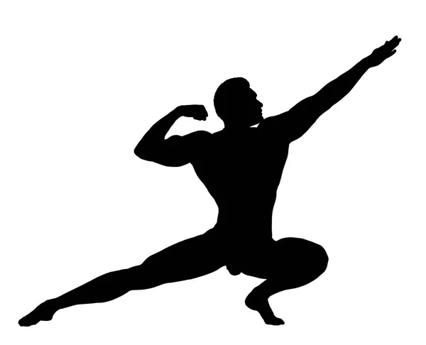 一个勇敢的运动员 健美运动员 在白色背景上摆姿势 孤立无援 — 图库照片