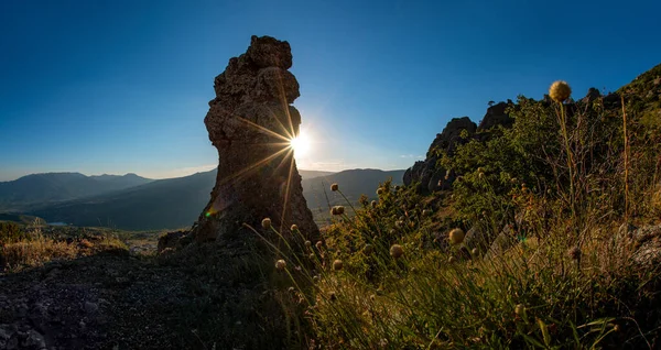 Красота Природный Пейзаж Крым Гора Димерджи Горизонтальное Фото — стоковое фото