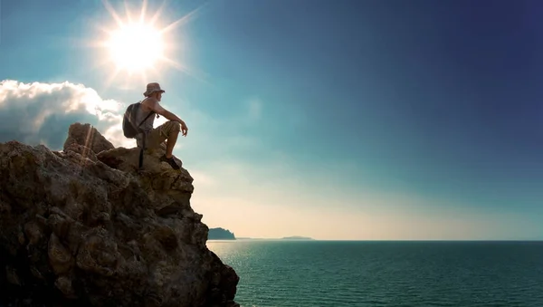 Turist Güzellik Doğa Deniz Manzarası Kırım Yatay Fotoğraf Seyahat Tatil — Stok fotoğraf