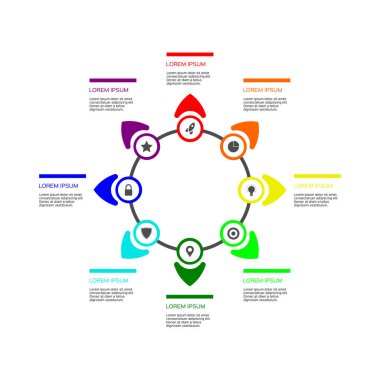 Modern Daire infographics 8 seçeneği.