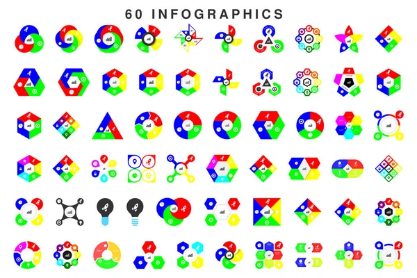 Infographics 삼각형 육각형 — 스톡 벡터