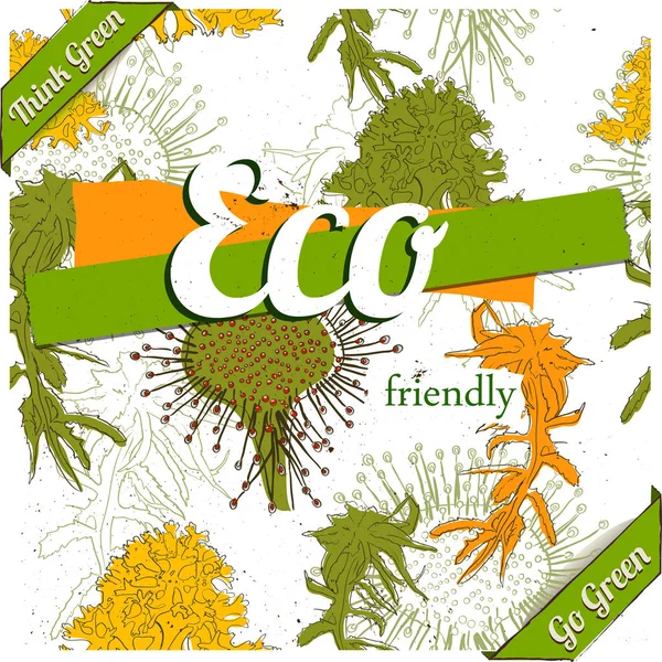 Eco friendly affisch. — Stock vektor
