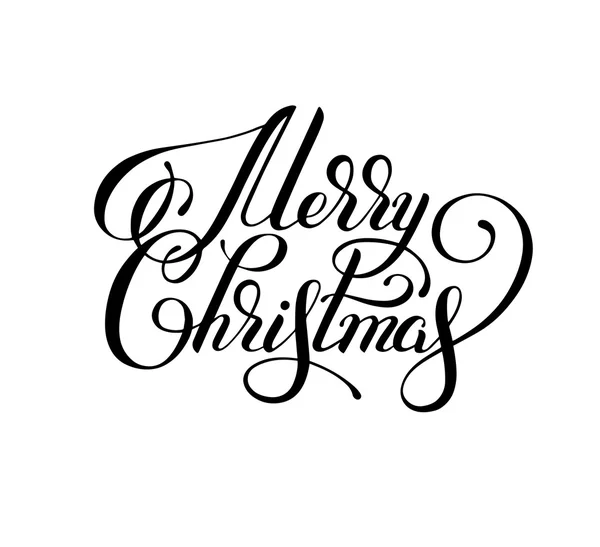 Inscrição lettering mão preto e branco Feliz Natal, arti — Vetor de Stock