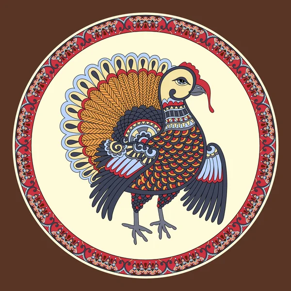 Turkey decoration for thanksgiving holiday greeting card element — Stockový vektor