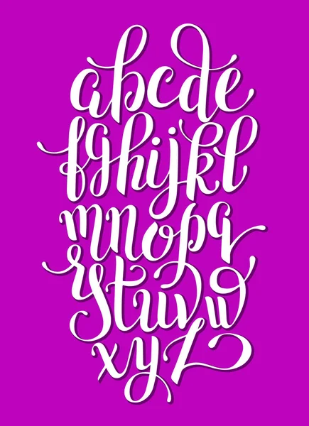 Hand lettering alphabet design, handwritten brush script modern — Stock Vector