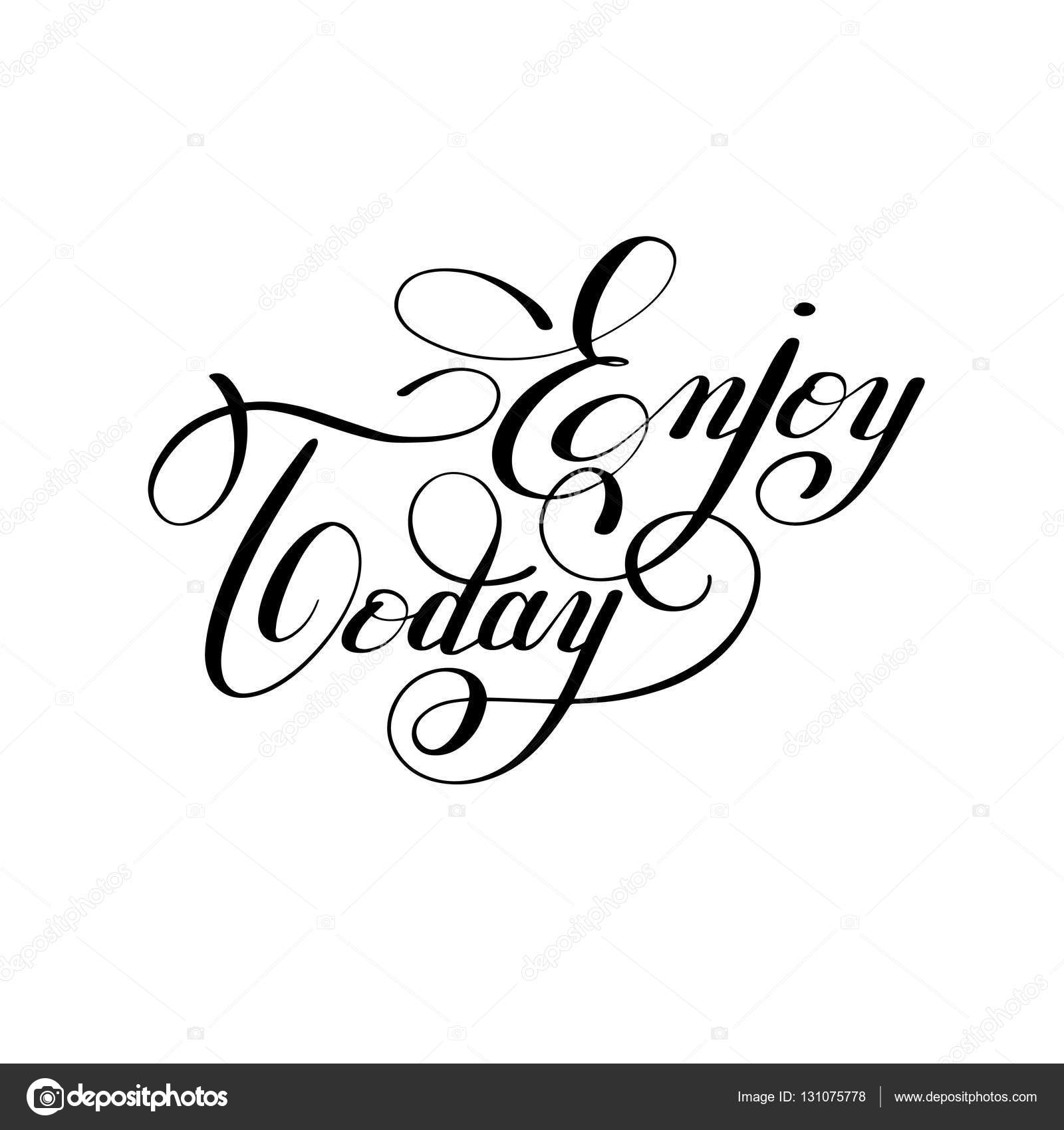 Have A Nice Day Black And White Hand Lettering Phrase Stock